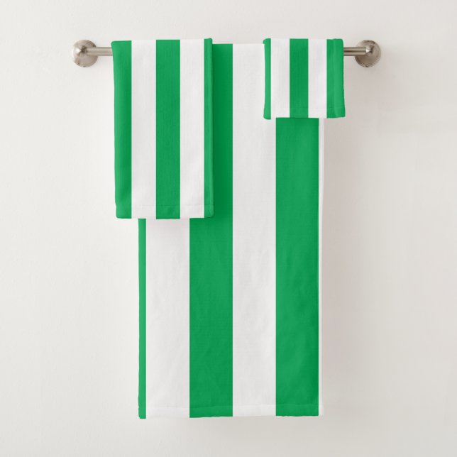 Green and White Cabana Stripes  (In situ)
