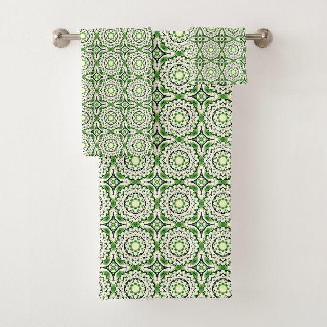 Green and white geometric patterned  (In situ)