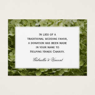 Green Annabelle Hydrangea Boda Charity Favor