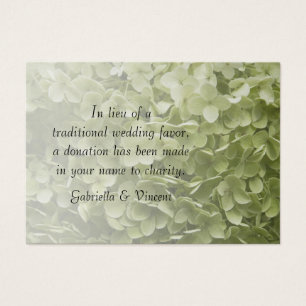 Green Annabelle Hydrangea Boda Charity Favor