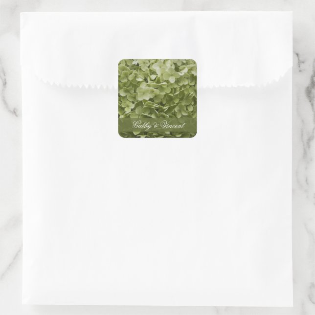 Green Annabelle Hydrangea Boda Sello para sobres (Bolso)