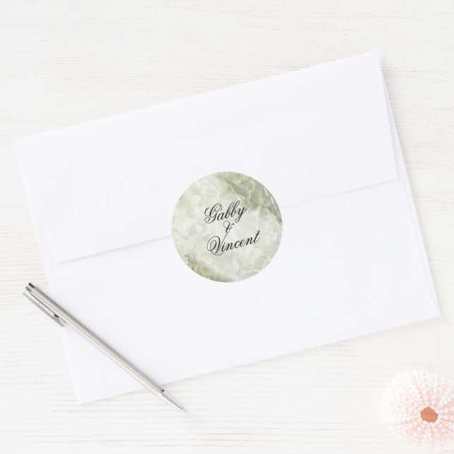 Green Annabelle Hydrangea Boda Sellos para sobres (Sobre)