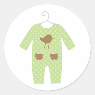 Green Baby Outfit Baby Shower Pegatinas