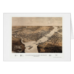 Green Bay, mapa panorámico de los WI - 1867