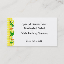 Green Beans Retro Receta Etiqueta Tarjetas de visi