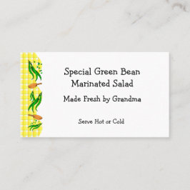Green Beans Retro Receta Etiqueta Tarjetas de visi