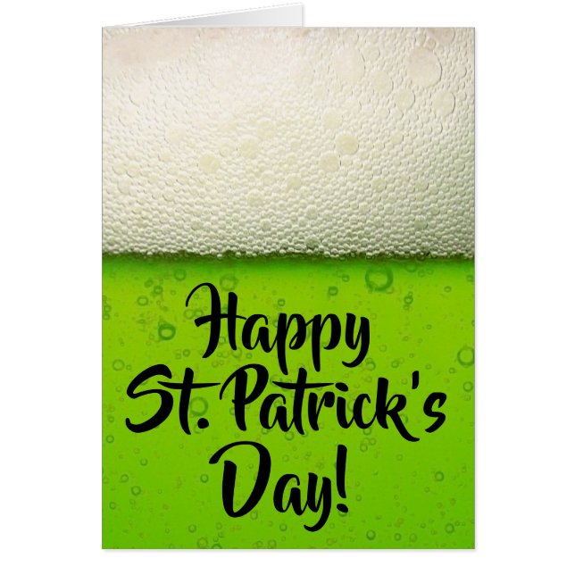 Green Beer Happy St. Patrick's Day Card (Frente)