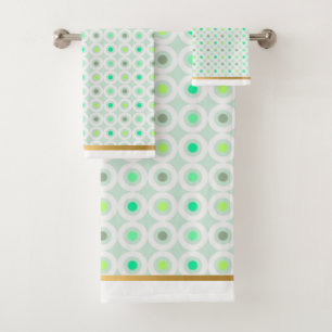 GREEN BLANCO GEOMÉTRICO CÍRCULOS DE BAÑO TOALLA CO