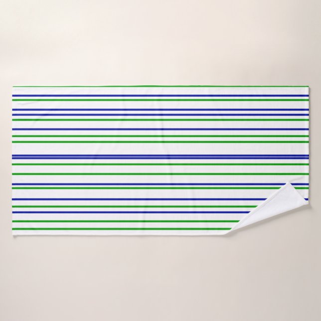 Green blue purple stripes modern custom pattern (Toalla de baño)