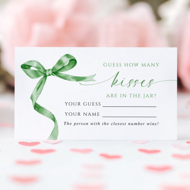 Green Bow Cuántas Besos Ducha Tarjeta de juego (Subido por el creador)