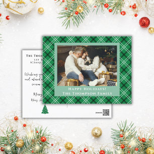 Green Buffalo Plaid Un Navidad fotográfico