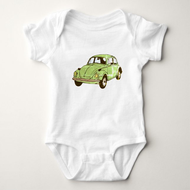 Green Car Drawing Jersey Bodysuit (Anverso)