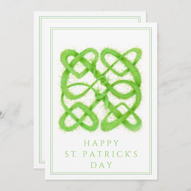 GREEN CELTIC KNOT St. Patrick's Day 5x7 Tarjeta pl (Anverso / Reverso)