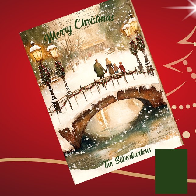 Green Classic Merry Christmas Watercolor (Subido por el creador)