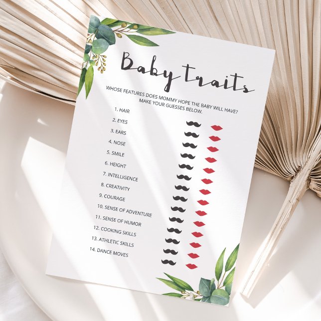 Green Coed Baby Shower Game Traits Baby (Subido por el creador)
