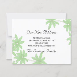 Green Daisies New Address Invitación