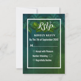Green deja la tarjeta RSVP de boda vintage rusa