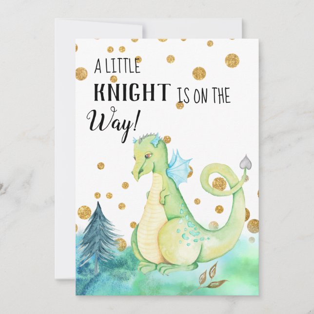 *~* Green Dragon - Baby Boy Baby Shower Invitación (Anverso)