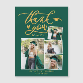 Green Elegant Gold 4 Photo Graduation Gracias