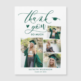 Green Elegant Script 4 Photo Graduation Gracias