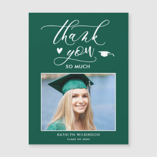 Green Elegant Script Simple Graduación Gracias