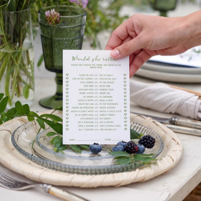 Green escrito a mano Prefiere una tarjeta de juego (Subido por el creador)