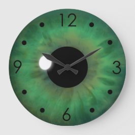 Green Eye Iris Eyeball Personalizado Gran Reloj Re