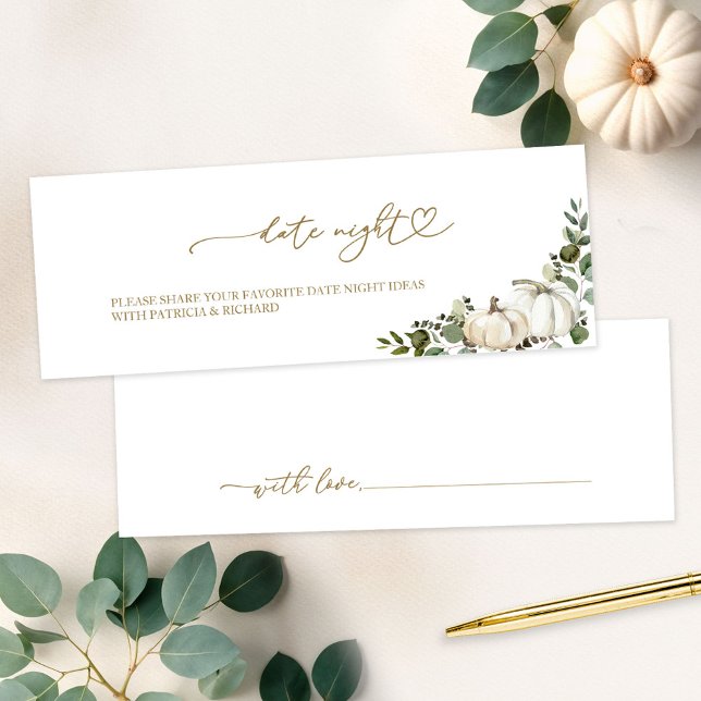 Green Fall Bridal Shower Date Cards (Subido por el creador)