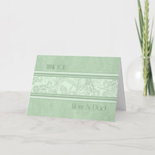 Green Floral Parents Wedding Day Gracias Tarjeta