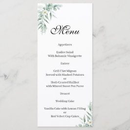 Green Foliage floral  Menu