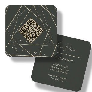 Green Forestal & Gold   Tarjeta de visita de QR Co