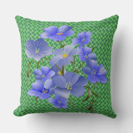 Green Garden Blue lilies Cojín decorativo de Moda 