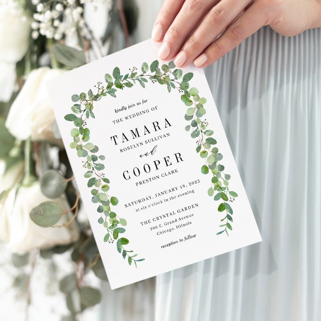 Green Garland Invitación a la boda moderna GGL (Subido por el creador)