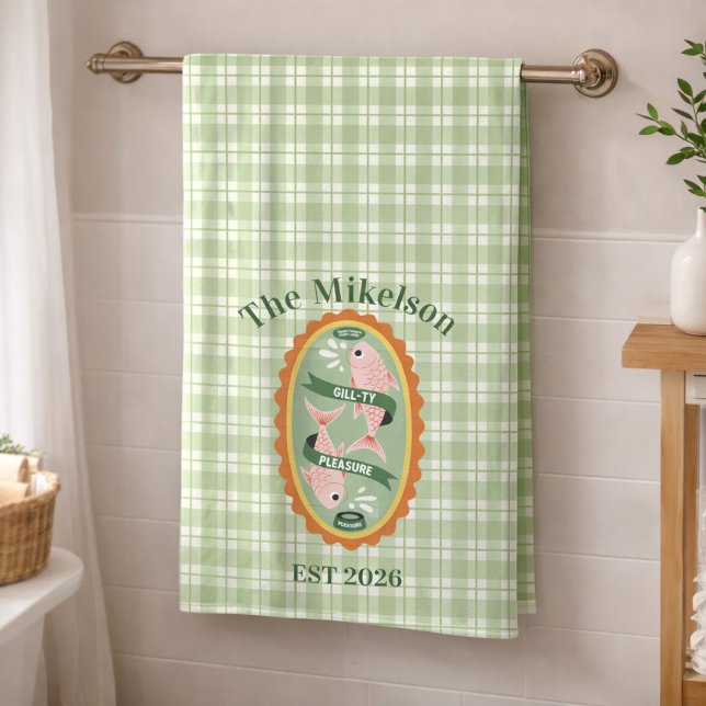 Green Gingham Sardines Custom Family Name (Subido por el creador)