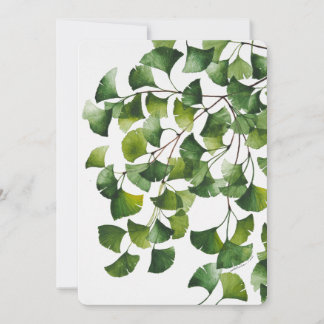 Green Ginkgo Biloba - Tarjeta en blanco