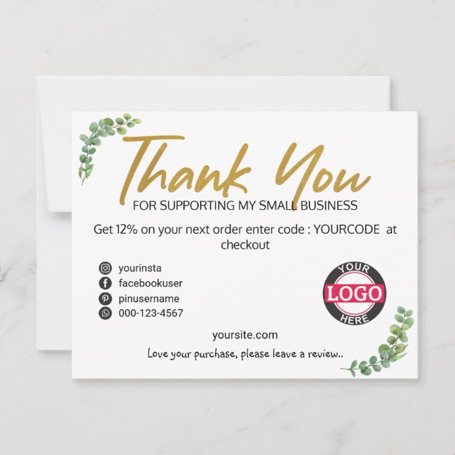 Green Gold Business Packaging Insertar tarjetas (Anverso)