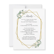 Green Gold Geometric Details Insertar tarjeta