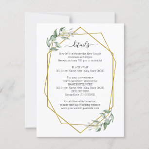 Green Gold Geometric Details Insertar tarjeta
