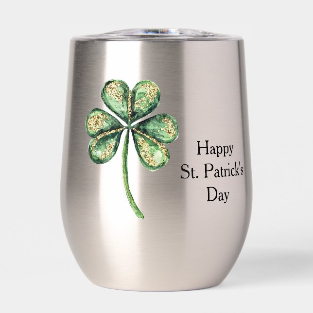 Green Gold Glitz Shamrock St. Patrick's Day (Frente)
