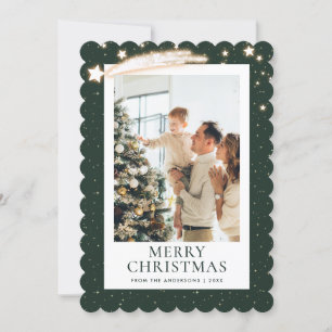 Green Gold Starry Night Photo Feliz Navidad