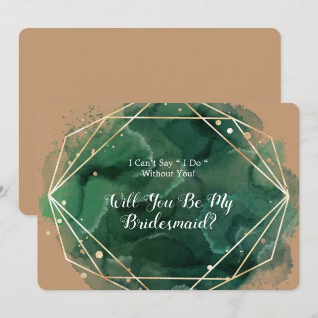 Green Gold Tan Serás Mi Invitación De La Mujer (Anverso / Reverso)
