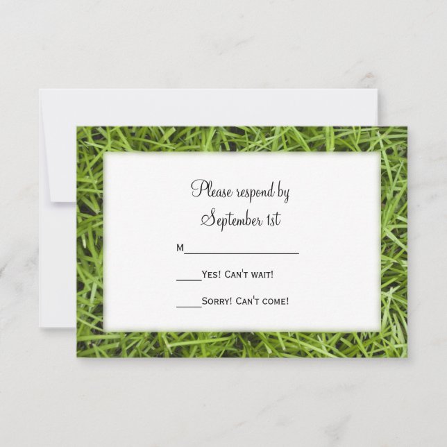 Green Grass Backyard Wedding RSVP (Anverso)