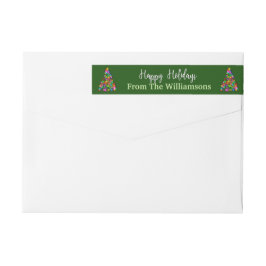 Green Happy Holidays Tredays Return Address