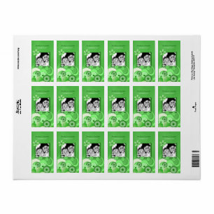 Green Hibiscus Boda Mini foto favorita etiqueta de