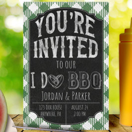 Green I Do BBQ Bridal & Wedding Shower Invitación