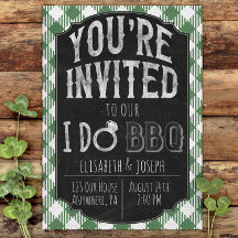 Green I Do BBQ Bridal & Wedding Shower Invitación