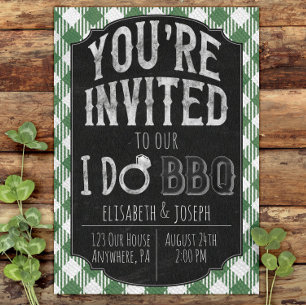 Green I Do BBQ Bridal & Wedding Shower Invitación