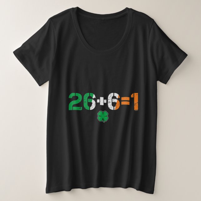 Green Irish Unity 26 + 6 = 1 St. Paddy Day Irlanda (Anverso del diseño)