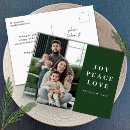 Green Joy Peace Love Minimal Navidad Nombre de la 