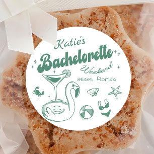 Green Last toast Beach Bachelorette Party Pegatina